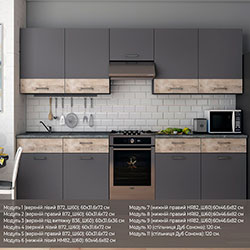 Фото Кухня Лея 3 м Графіт + Клондайк