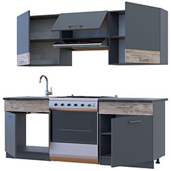 Фото Кухня Лея 1.8 м Графіт + Клондайк