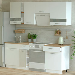 Фото Кухня Лея Вставки скло 220 Дуб Сонома