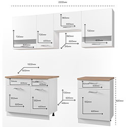 Фото Кухня Лея Вставки скло 220 Дуб Сонома
