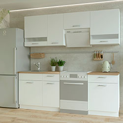 Фото Кухня Лея Вставки скло 220 Дуб Сонома