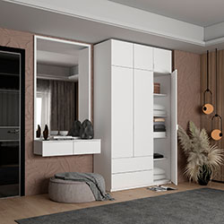 Фото Шафа для одягу Лукас 3 ДСП 120 Білий