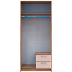 Фото Шафа для одягу Ронді з дзеркалом 2 ДСП Дуб Артизан + Кашемір