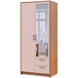 Фото Шафа для одягу Ронді з дзеркалом 2 ДСП Дуб Артизан + Кашемір