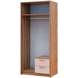 Фото Шафа для одягу Ронді з дзеркалом 2 ДСП Дуб Артизан + Кашемір