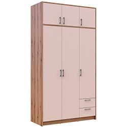 Фото Шафа для одягу Ронді з антресоллю 3 ДСП Дуб Артизан + Кашемір