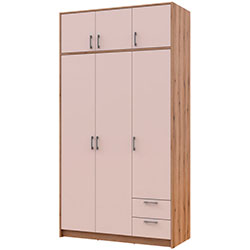 Фото Шафа для одягу Ронді з антресоллю 3 ДСП Дуб Артизан + Кашемір