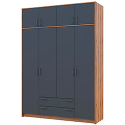 Фото Шафа для одягу Ронді з антресоллю 4 ДСП Дуб Артизан + Графіт