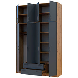 Фото Шафа для одягу Ронді з високою антресолею 4 ДСП Дуб Артизан + Графіт