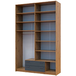 Фото Шафа для одягу Ронді з високою антресолею 4 ДСП Дуб Артизан + Графіт