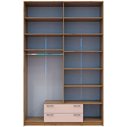 Фото Шафа для одягу Ронді з високою антресолею 4 ДСП Дуб Артизан + Кашемір