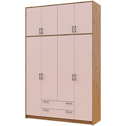 Фото Шафа для одягу Ронді з високою антресолею 4 ДСП Дуб Артизан + Кашемір