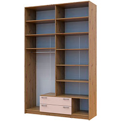 Фото Шафа для одягу Ронді з високою антресолею 4 ДСП Дуб Артизан + Кашемір