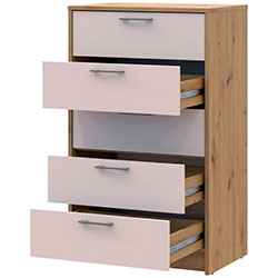 Фото Комод Ронді 5 шухляд Дуб Артизан + Кашемір