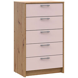 Фото Комод Ронді 5 шухляд Дуб Артизан + Кашемір