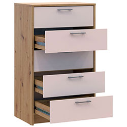 Фото Комод Ронді 5 шухляд Дуб Артизан + Кашемір