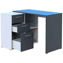 Фото Офісний стіл T8 Білий + Графіт