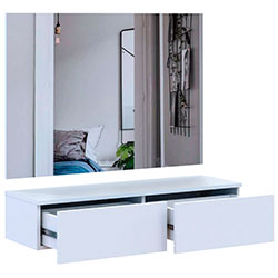 Фото Туалетний столик 2Ш з дзеркалом Левія Білий