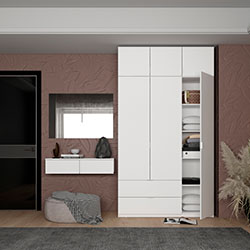 Фото Туалетний столик 2Ш з дзеркалом Левія Білий