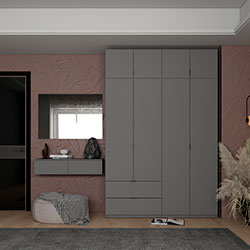 Фото Туалетний столик 2Ш з дзеркалом Левія Графіт