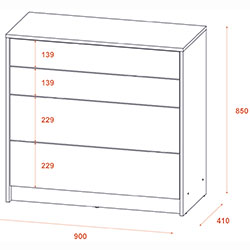 Фото Комод Дейл 4Ш Графіт