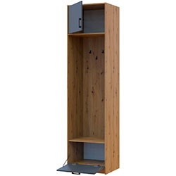 Фото Пенал-вішалка Ронді з антресолею ДСП Дуб Артизан + Графіт