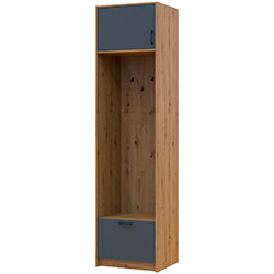 Фото Пенал-вішалка Ронді з антресолею ДСП Дуб Артизан + Графіт