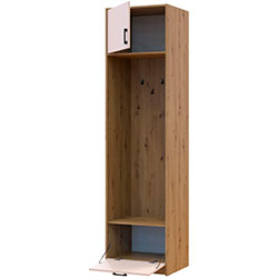 Фото Пенал-вішалка Ронді з антресолею ДСП Дуб Артизан + Кашемір