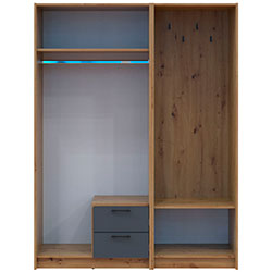 Фото Шафа для одягу Ронді з вішалкою 2 ДСП Дуб Артизан + Графіт