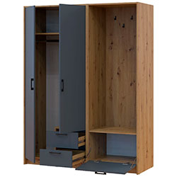 Фото Шафа для одягу Ронді з вішалкою 2 ДСП Дуб Артизан + Графіт