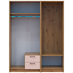 Фото Шафа для одягу Ронді з вішалкою 2 ДСП Дуб Артизан + Кашемір