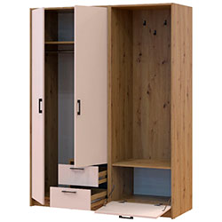 Фото Шафа для одягу Ронді з вішалкою 2 ДСП Дуб Артизан + Кашемір