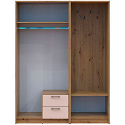 Фото Шафа для одягу Ронді з вішалкою та дзеркалом 2 ДСП Дуб Артизан + Кашемір