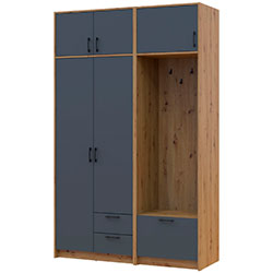 Фото Шафа для одягу Ронді з вішалкою та антресолею 2 ДСП Дуб Артизан + Графіт