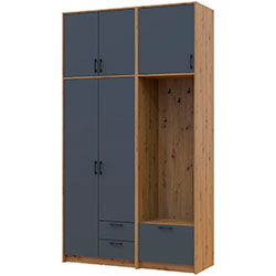 Фото Шафа для одягу Ронді з вішалкою та високою антресолею 2 ДСП Дуб Артизан + Графіт