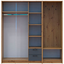 Фото Шафа для одягу Ронді з вішалкою 3 ДСП Дуб Артизан + Графіт