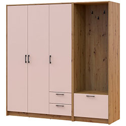 Фото Шафа для одягу Ронді з вішалкою 3 ДСП Дуб Артизан + Кашемір