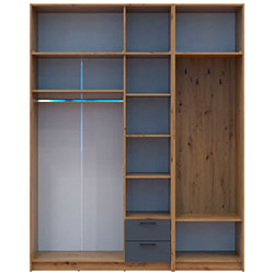 Фото Шафа для одягу Ронді з вішалкою та антресолею 3 ДСП Дуб Артизан + Графіт