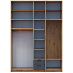 Фото Шафа для одягу Ронді з вішалкою та високою антресолею 3 ДСП Дуб Артизан + Графіт