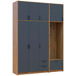 Фото Шафа для одягу Ронді з вішалкою та високою антресолею 3 ДСП Дуб Артизан + Графіт