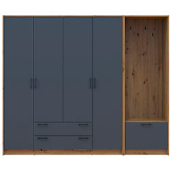 Шафа для одягу Ронді з вішалкою 4 ДСП Дуб Артизан + Графіт