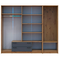 Фото Шафа для одягу Ронді з вішалкою 4 ДСП Дуб Артизан + Графіт