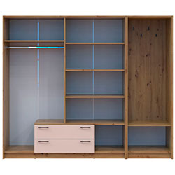 Фото Шафа для одягу Ронді з вішалкою 4 ДСП Дуб Артизан + Кашемір