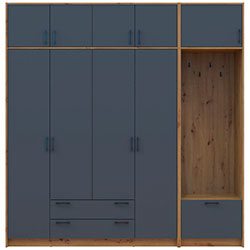 Шафа для одягу Ронді з вішалкою та антресолею 4 ДСП Дуб Артизан + Графіт