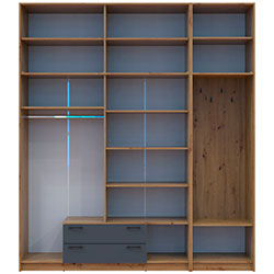 Фото Шафа для одягу Ронді з вішалкою та високою антресолею 4 ДСП Дуб Артизан + Графіт