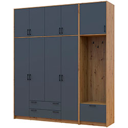 Фото Шафа для одягу Ронді з вішалкою та високою антресолею 4 ДСП Дуб Артизан + Графіт