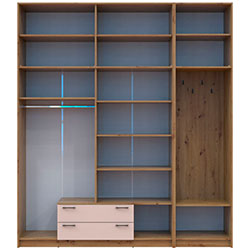 Фото Шафа для одягу Ронді з вішалкою та високою антресолею 4 ДСП Дуб Артизан + Кашемір