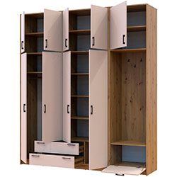 Фото Шафа для одягу Ронді з вішалкою та високою антресолею 4 ДСП Дуб Артизан + Кашемір
