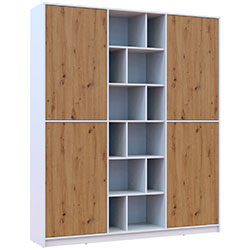 Фото Шафа розпашна Морган Білий + Дуб Артизан