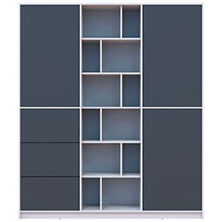 Фото Шафа розпашна з шухлядами Морган Білий + Графіт